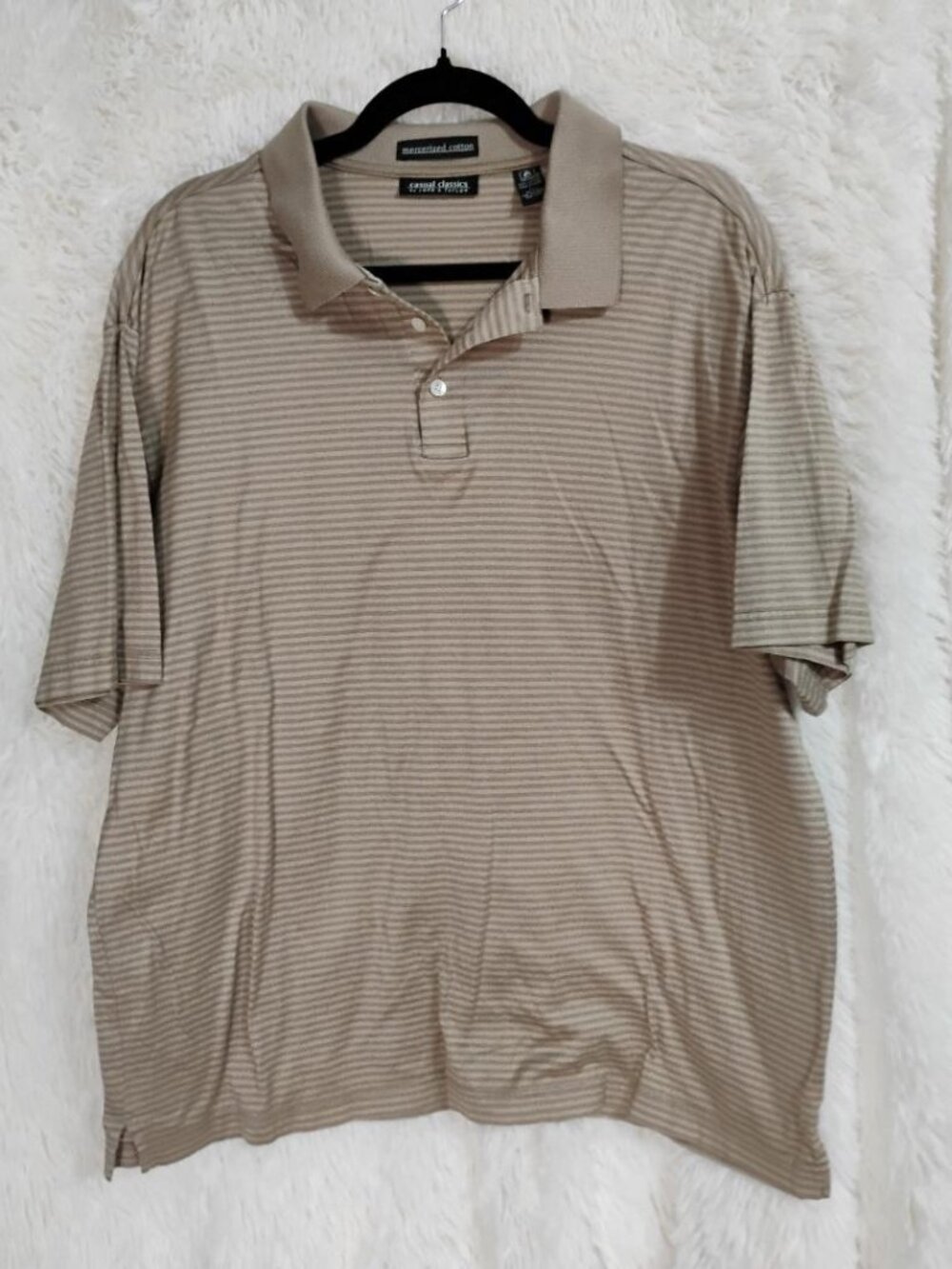 Lord & Taylor Casual Classics Mercerized Cotton Men Polo Top Size L